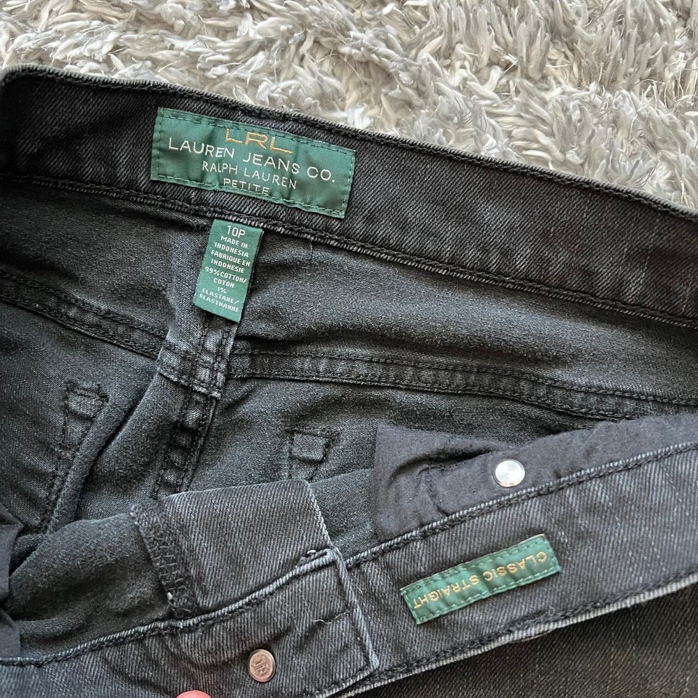 LRL Ralph Lauren Jeans Co Sz 10P Black Classic Straight Denim Women's Designer - Picture 6 of 11